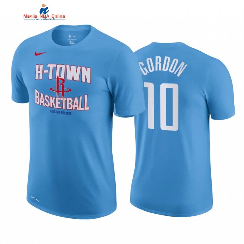 T-Shirt Houston Rockets #10 Eric Gordon Blu Città 2020-21 Acquista