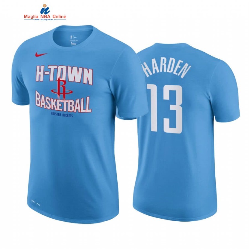 T-Shirt Houston Rockets #13 James Harden Blu Città 2020-21 Acquista