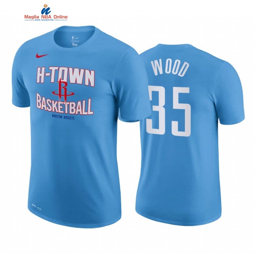 T-Shirt Houston Rockets #35 Christian Wood Blu Città 2020-21 Acquista