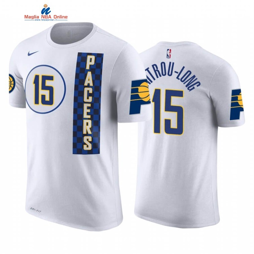 T-Shirt Indiana Pacers #15 az Mitrou Long Black Friday Bianco Città 2019-20 Acquista