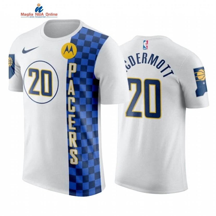 T-Shirt Indiana Pacers #20 Doug McDermott Bianco Città 2019-20 Acquista