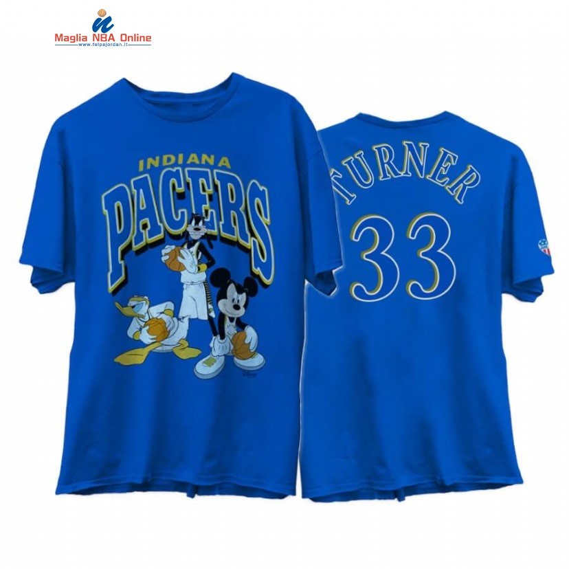 T-Shirt Indiana Pacers #33 Myles Turner Disney X Junk Food Blu 2020 Acquista