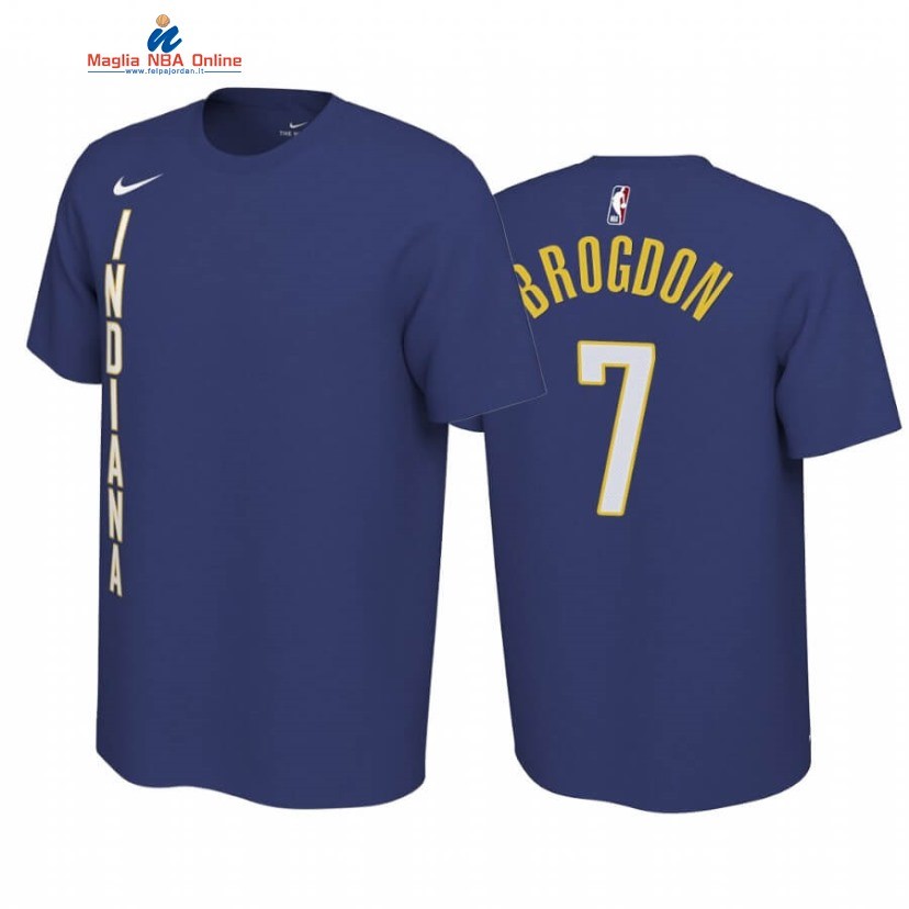 T-Shirt Indiana Pacers #7 Malcolm Brogdon Marino Earned Edition 2019-20 Acquista