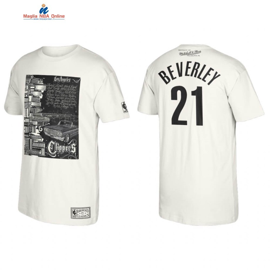 T-Shirt Los Angeles Clippers #21 Patrick Beverley Mister Cartoon Bianco 2020 Acquista