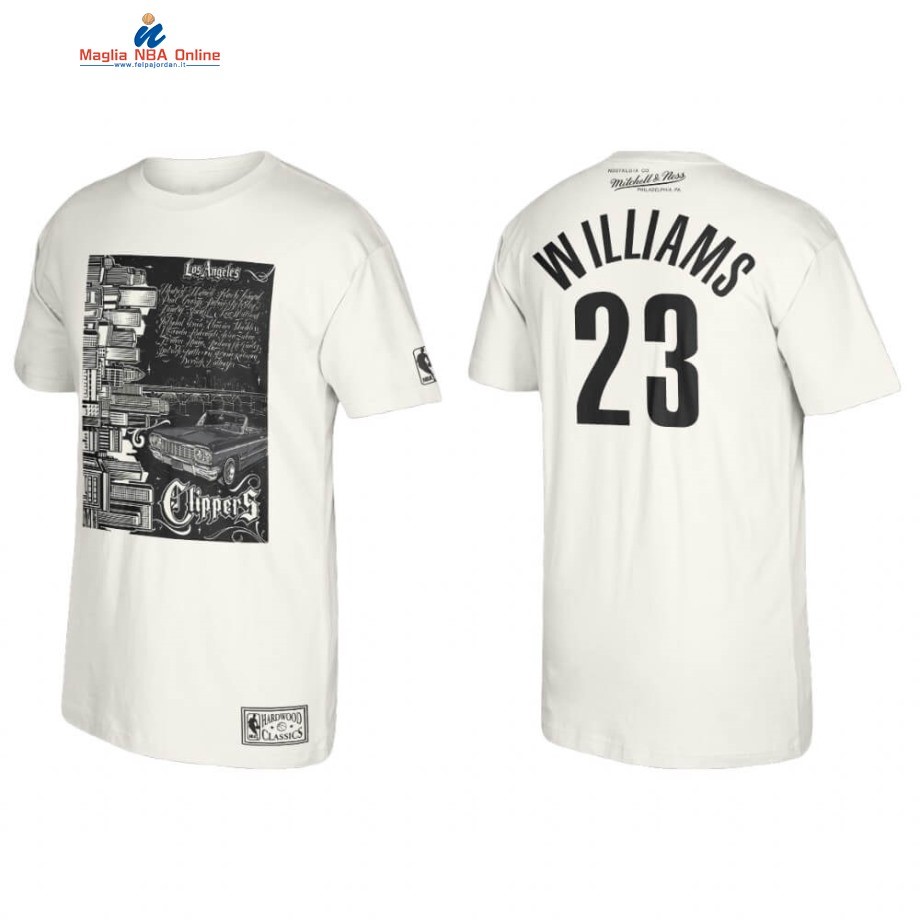 T-Shirt Los Angeles Clippers #23 Lou Williams Mister Cartoon Bianco 2020 Acquista
