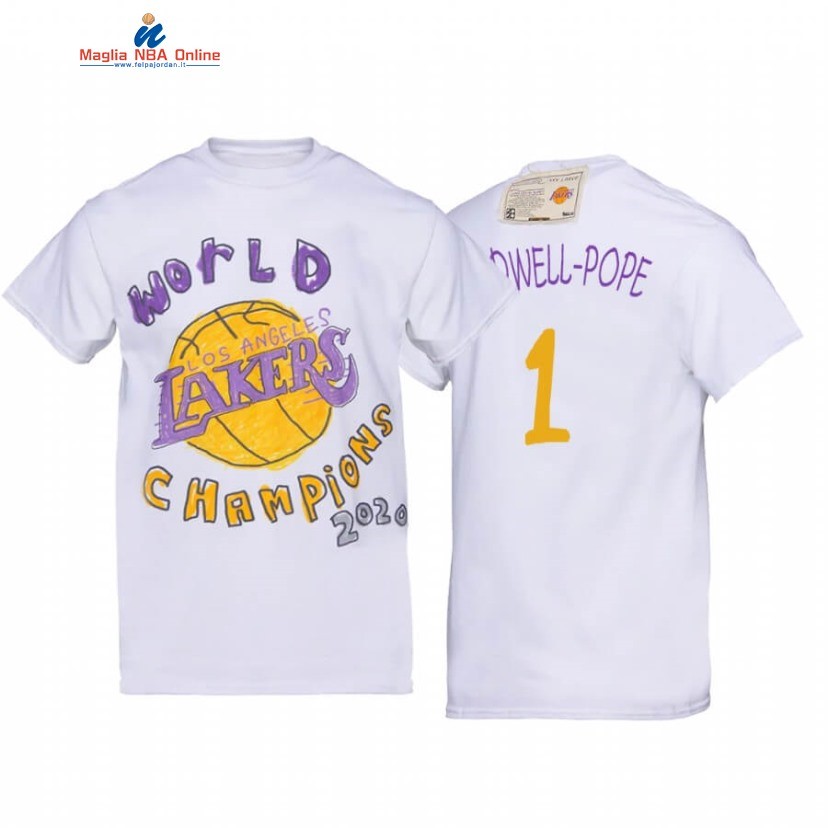 T-Shirt Los Angeles Lakers #1 Kentavious Caldwell Pope Bianco 2020 Acquista