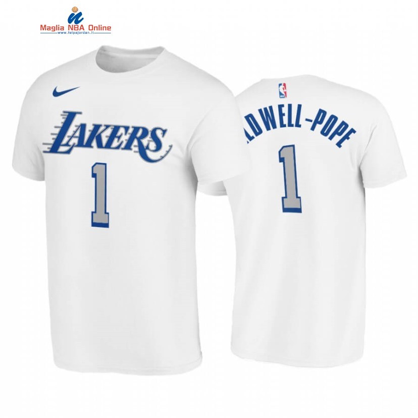 T-Shirt Los Angeles Lakers #1 Kentavious Caldwell Pope Bianco Città 2020-21 Acquista