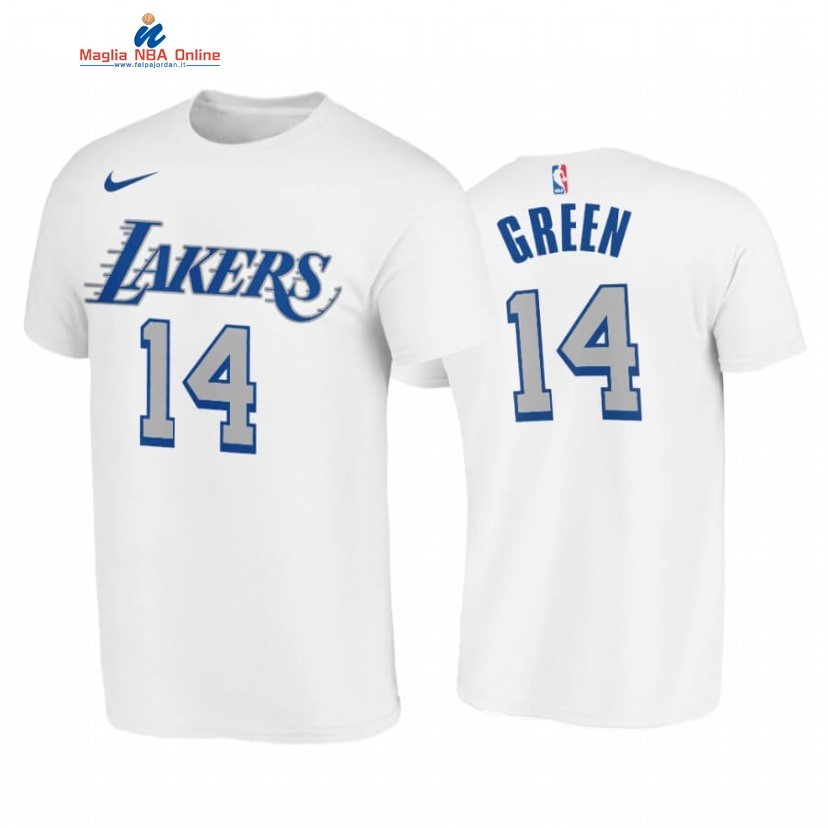 T-Shirt Los Angeles Lakers #14 Danny Green Bianco Città 2020-21 Acquista