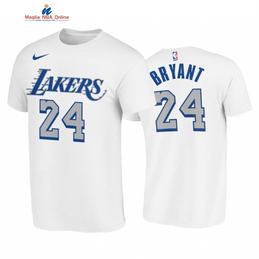 T-Shirt Los Angeles Lakers #24 Kobe Bryant Bianco Città 2020-21 Acquista