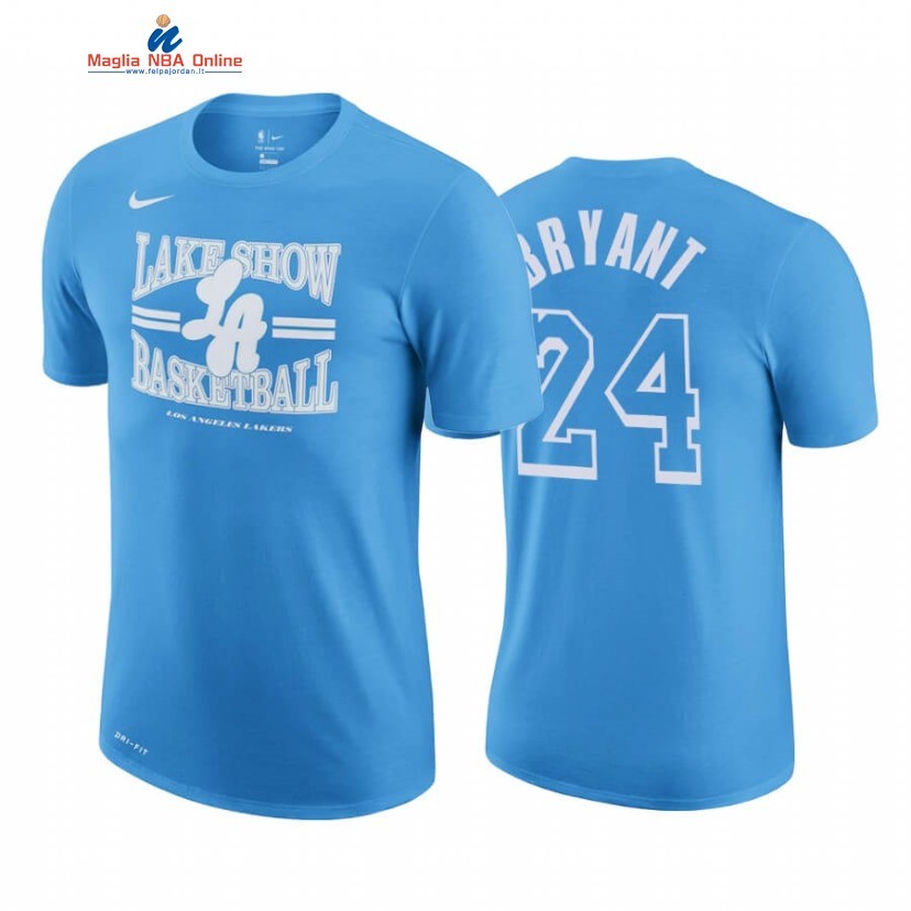 T-Shirt Los Angeles Lakers #24 Kobe Bryant Story Blu Città 2020-21 Acquista