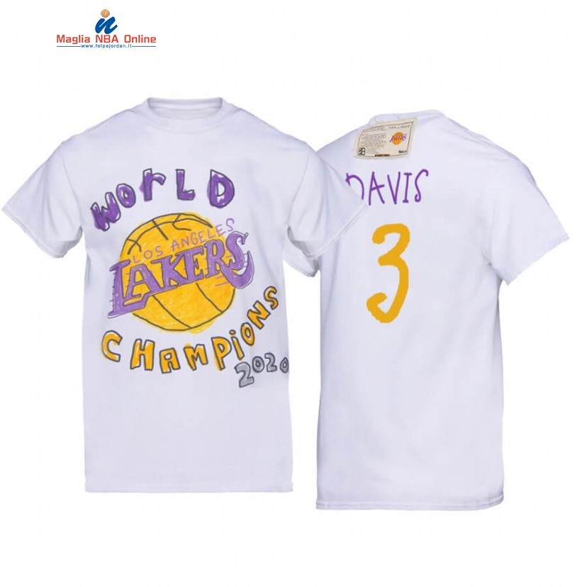 T-Shirt Los Angeles Lakers #3 Anthony Davis Bianco 2020 Acquista