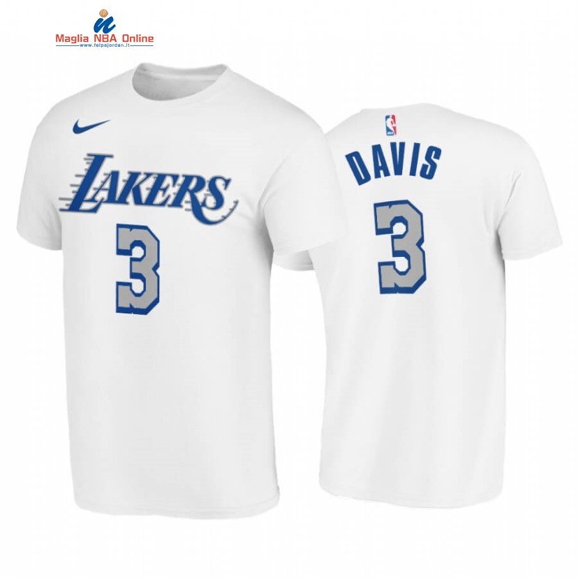 T-Shirt Los Angeles Lakers #3 Anthony Davis Bianco Città 2020-21 Acquista