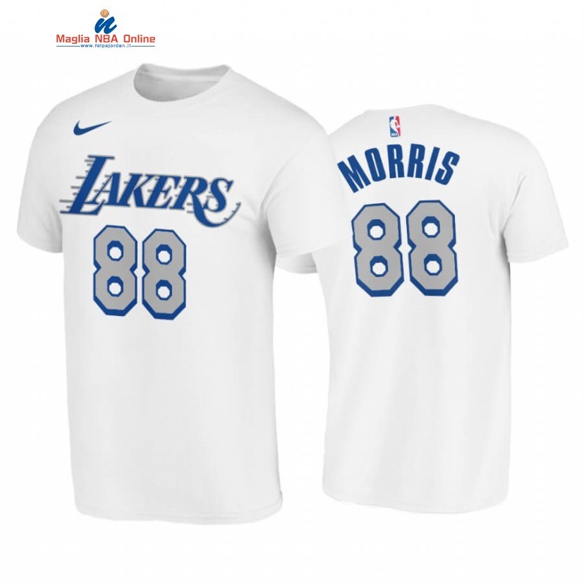 T-Shirt Los Angeles Lakers #88 Markieff Morris Bianco Città 2020-21 Acquista