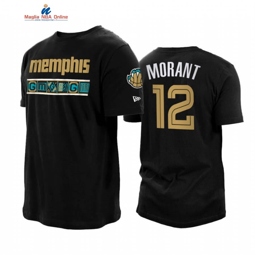 T-Shirt Memphis Grizzlies #12 Ja Morant Nero Città 2020-21 Acquista
