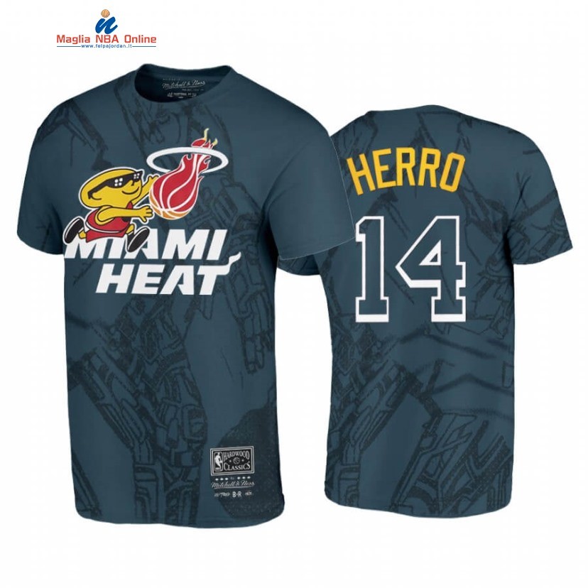 T-Shirt Miami Heat #14 Tyler Herro BR Remix Verde Hardwood Classics 2020 Acquista