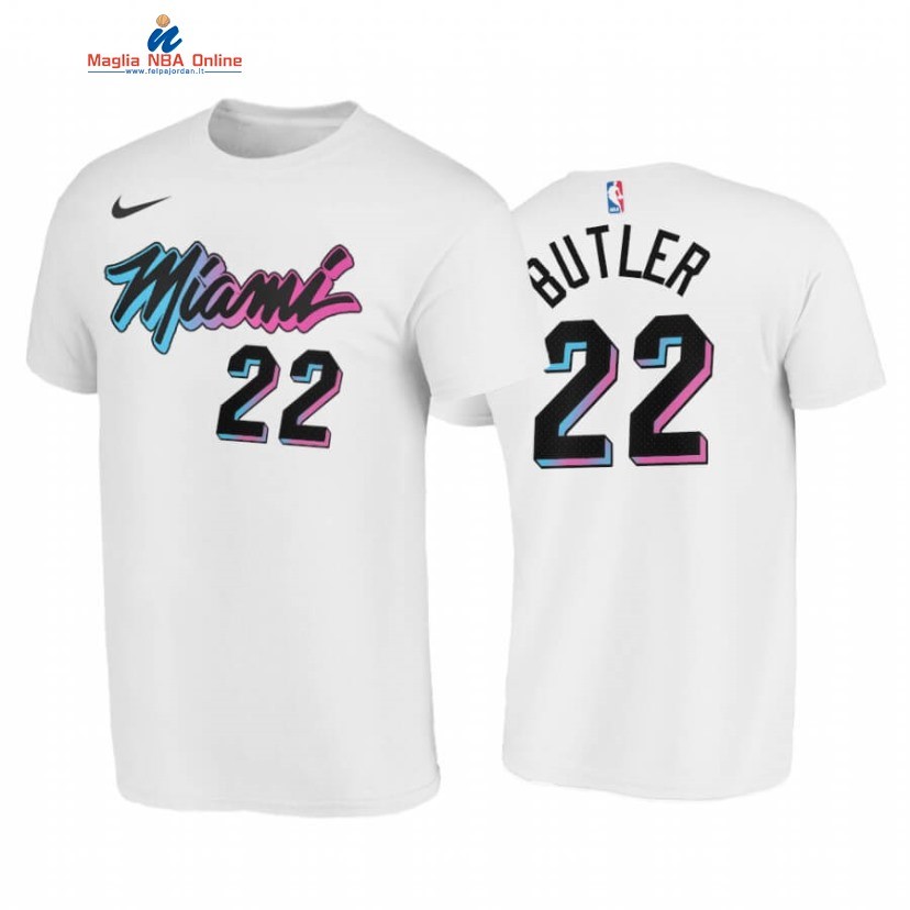 T-Shirt Miami Heat #22 Jimmy Butler Bianco Città 2020-21 Acquista