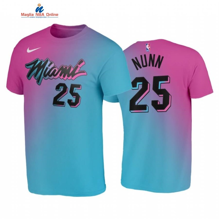 T-Shirt Miami Heat #25 Kendrick Nunn Blu Rosa Città 2020 Acquista