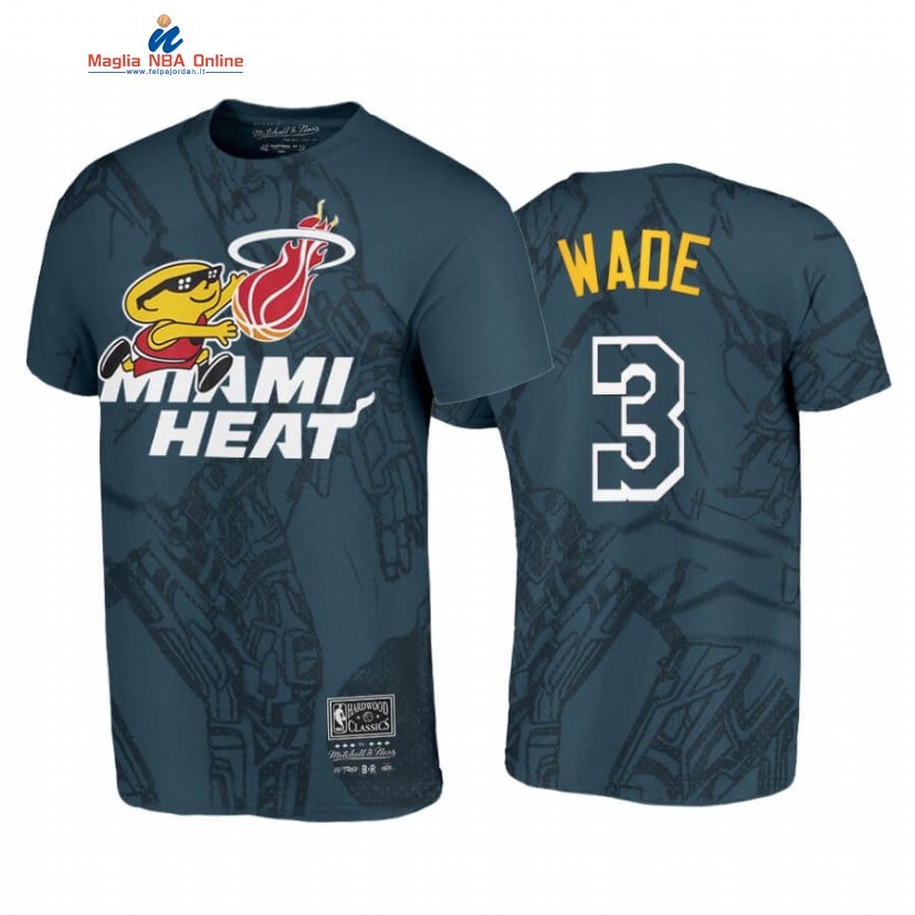 T-Shirt Miami Heat #3 Dwyane Wade BR Remix Verde Hardwood Classics 2020 Acquista