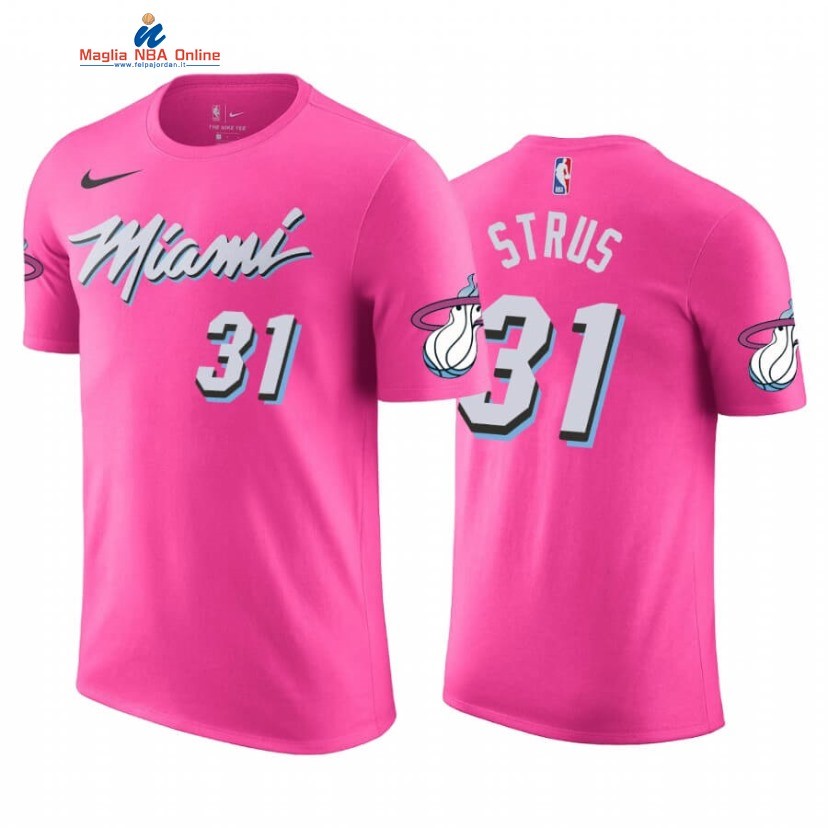T-Shirt Miami Heat #31 Max Strus Rosa Earned Acquista