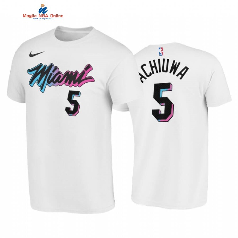 T-Shirt Miami Heat #5 Precious Achiuwa Bianco Città 2020-21 Acquista