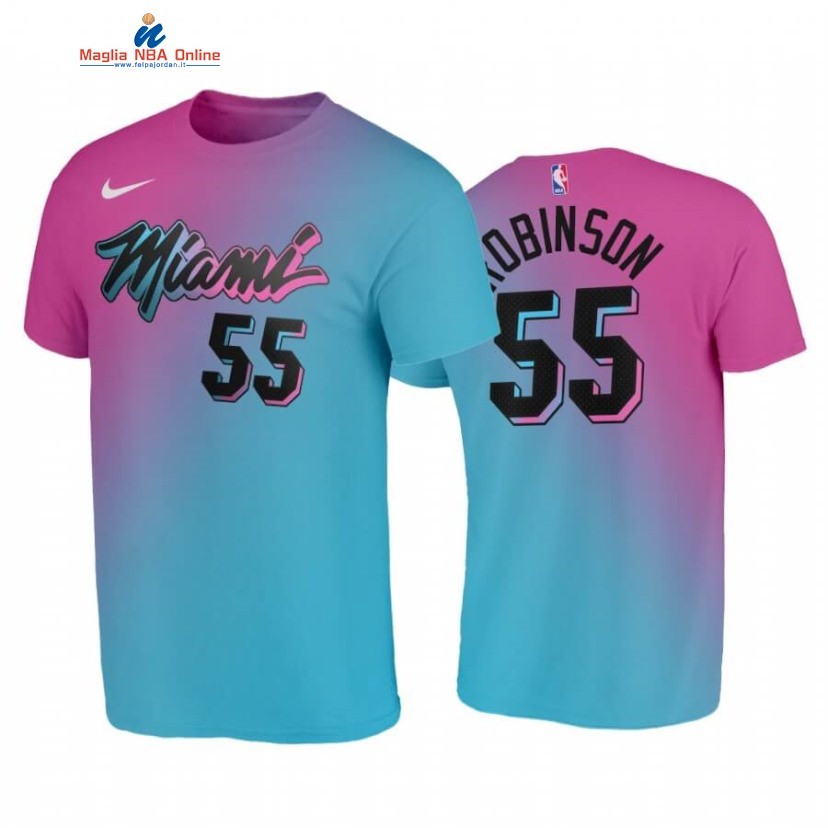 T-Shirt Miami Heat #55 Duncan Robinson Blu Rosa Città 2020 Acquista
