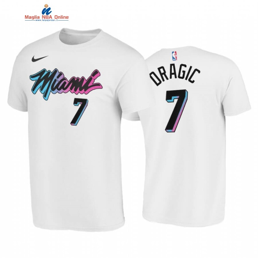 T-Shirt Miami Heat #7 Goran Dragic Bianco Città 2020-21 Acquista