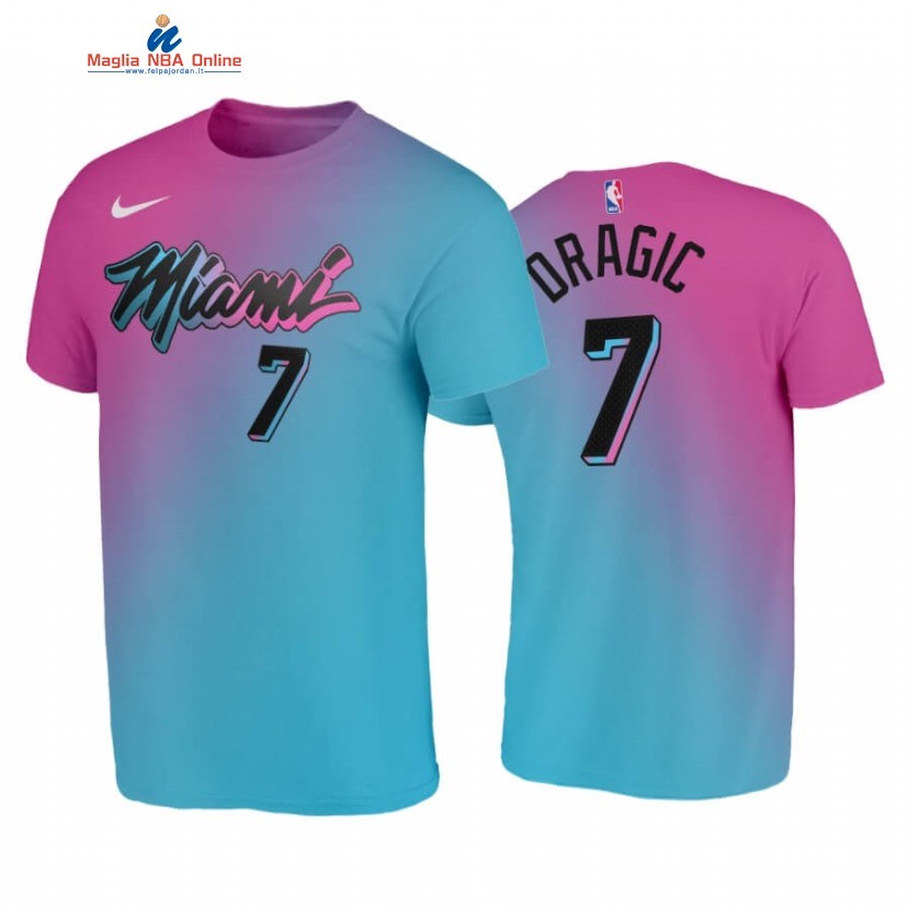 T-Shirt Miami Heat #7 Goran Dragic Blu Rosa Città 2020 Acquista