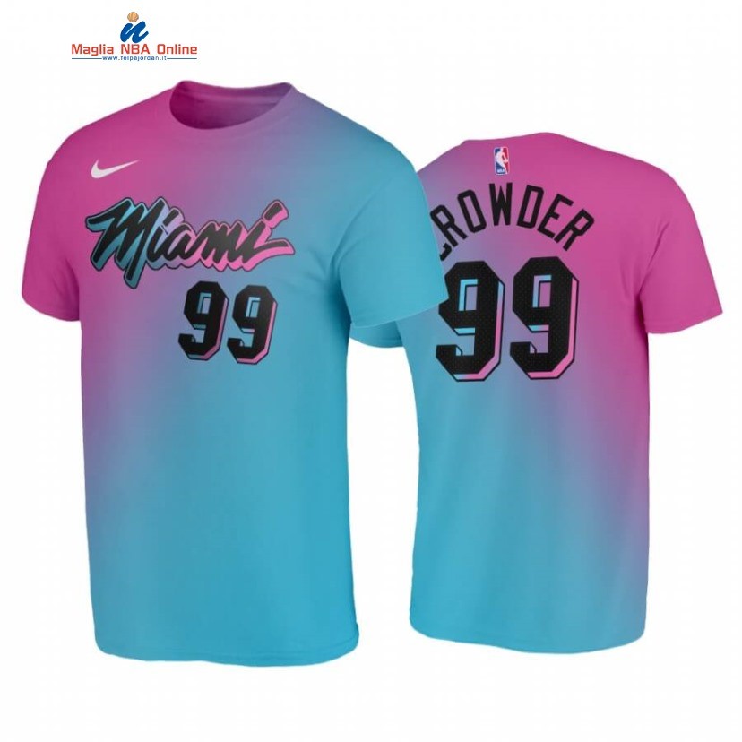 T-Shirt Miami Heat #99 Jae Crowder Blu Rosa Città 2020 Acquista