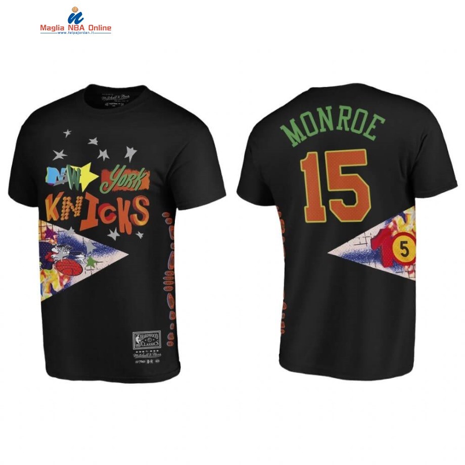 T-Shirt New York Knicks #15 Earl Monroe BR Remix Nero Hardwood Classics 2020 Acquista