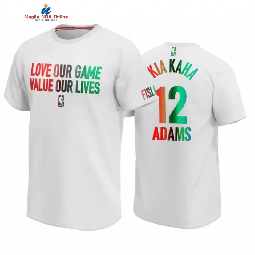 T-Shirt Oklahoma City Thunder #12 Steven Adams Bianco 2020 Acquista