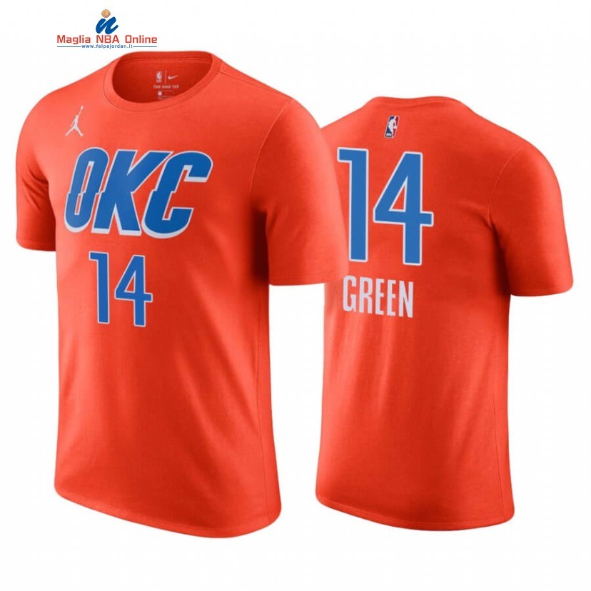 T-Shirt Oklahoma City Thunder #14 Danny Green Arancia Statement 2020-21 Acquista