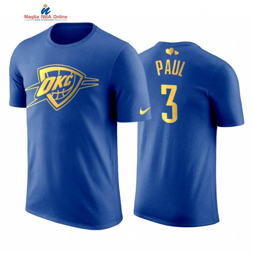 T-Shirt Oklahoma City Thunder #3 Chris Paul Father Day Blu Acquista