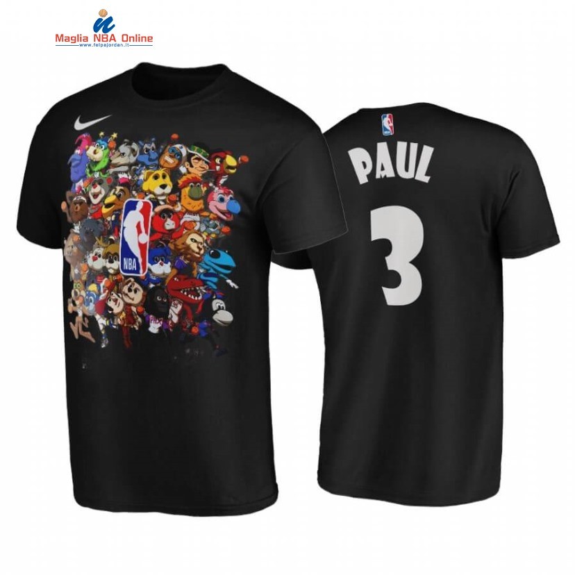 T-Shirt Oklahoma City Thunder #3 Chris Paul New Season Mascot Nero 2020 Acquista