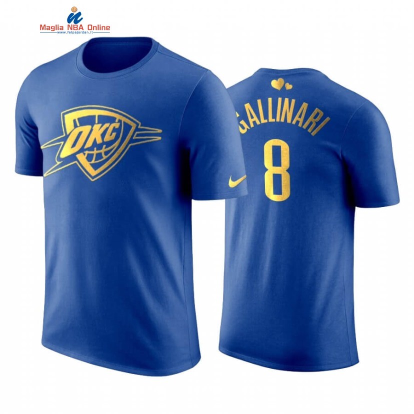 T-Shirt Oklahoma City Thunder #8 Danilo Gallinari Father Day Blu Acquista
