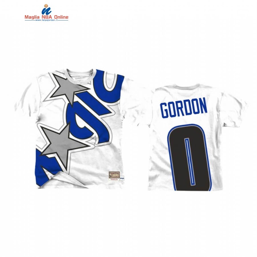 T-Shirt Orlando Magic #0 Aaron Gordon Big Face Bianco 2020 Acquista