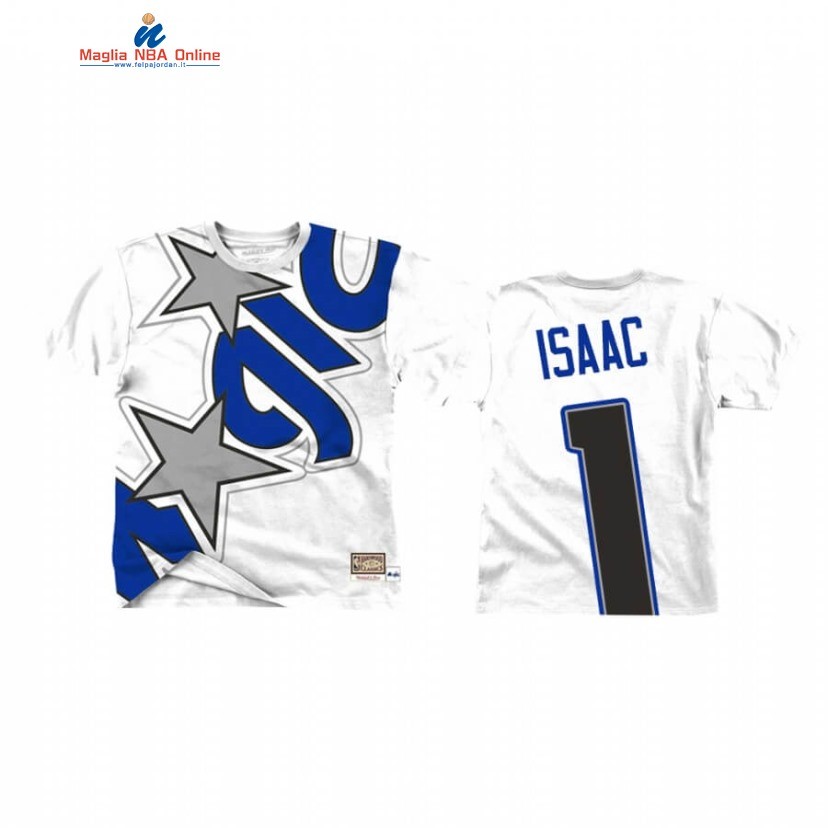 T-Shirt Orlando Magic #1 Jonathan Isaac Big Face Bianco 2020 Acquista