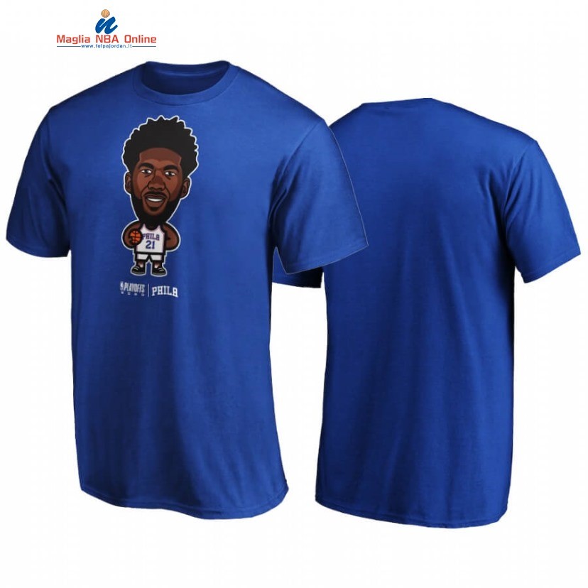 T-Shirt Philadelphia Sixers #21 Joel Embiid Blu 2020 Acquista