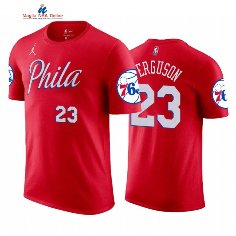 T-Shirt Philadelphia Sixers #23 Terrance Ferguson Rosso Statement 2020 Acquista