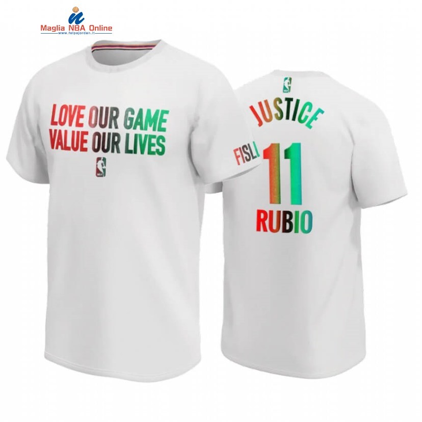 T-Shirt Phoenix Suns #11 Ricky Rubio Bianco 2020-21 Acquista