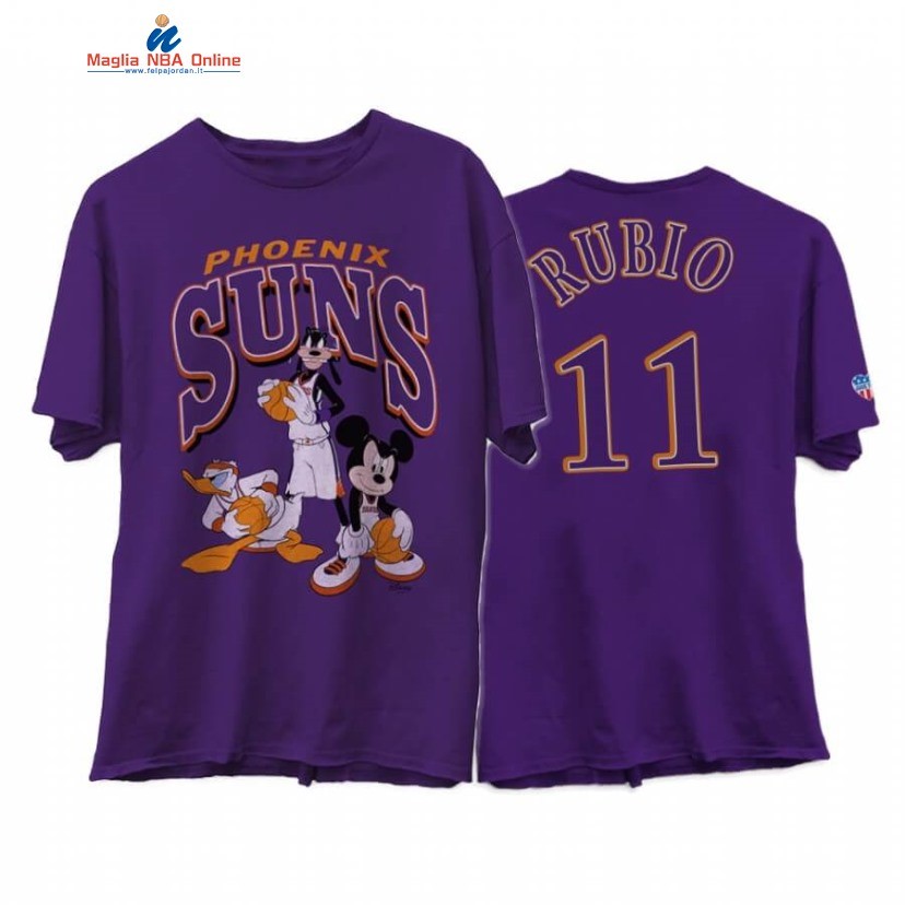 T-Shirt Phoenix Suns #11 Ricky Rubio Disney X Junk Food Porpora 2020 Acquista