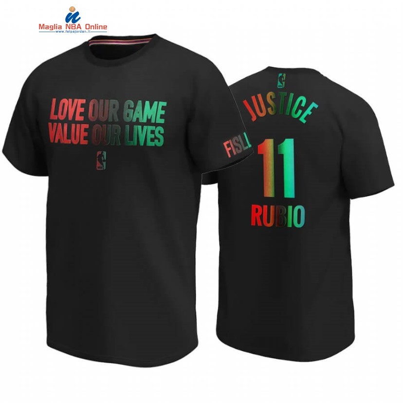 T-Shirt Phoenix Suns #11 Ricky Rubio Nero 2020-21 Acquista