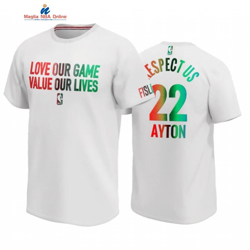 T-Shirt Phoenix Suns #22 Deandre Ayton Bianco 2020-21 Acquista