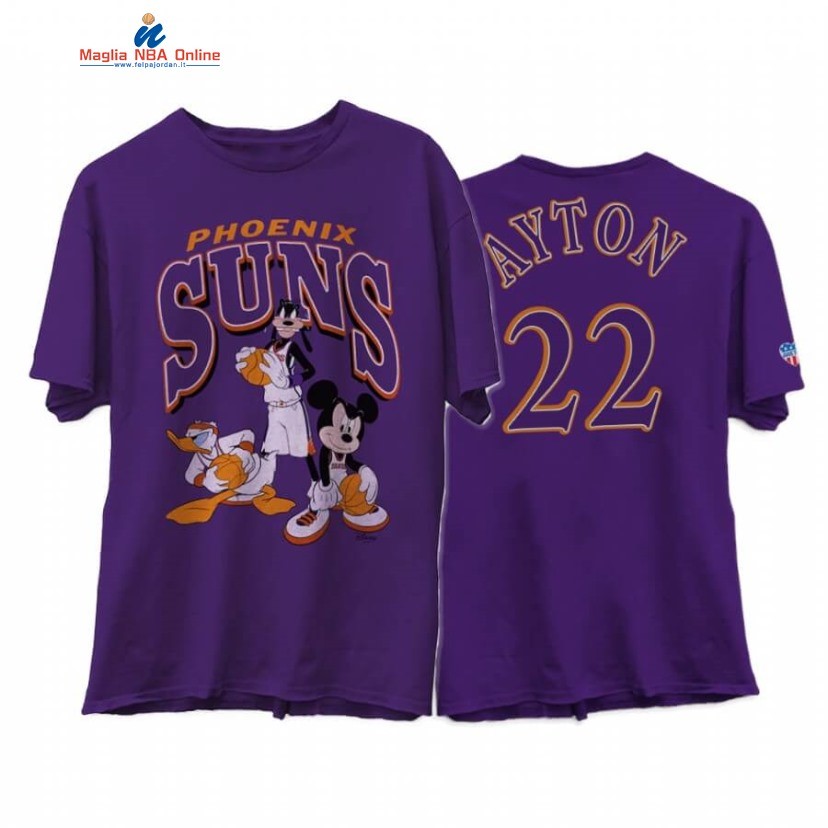 T-Shirt Phoenix Suns #22 Deandre Ayton Disney X Junk Food Porpora 2020 Acquista