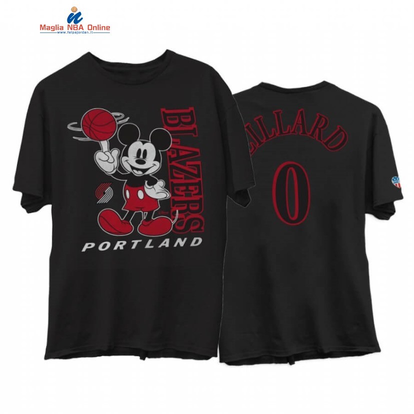T-Shirt Portland Trail Blazers #0 Damian Lillard Disney X Junk Food Nero 2020 Acquista