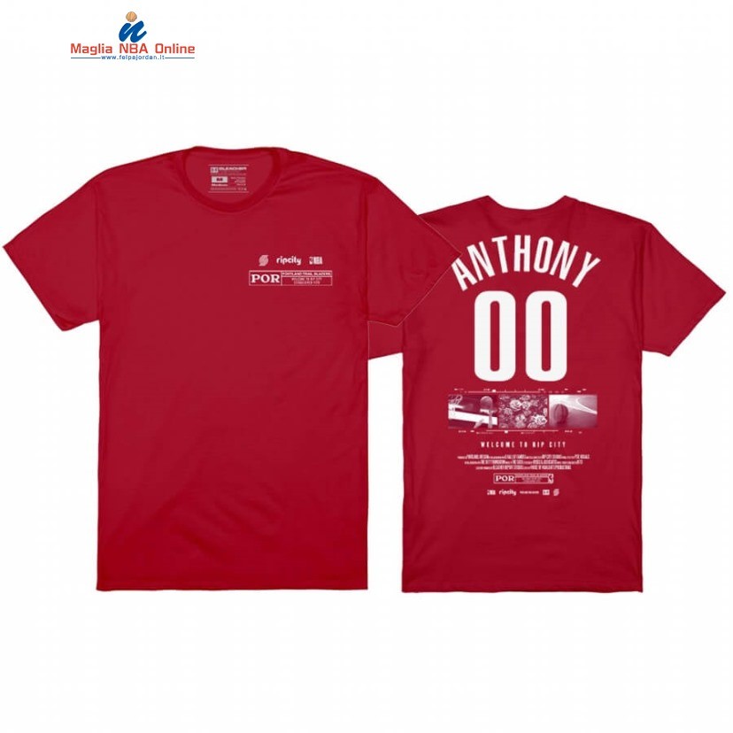 T-Shirt Portland Trail Blazers #00 Carmelo Anthony Rosso 2020 Acquista