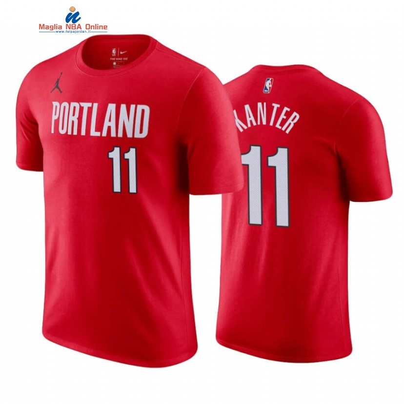 T-Shirt Portland Trail Blazers #11 Enes Kanter Rosso Statement 2020 Acquista