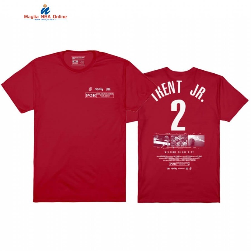 T-Shirt Portland Trail Blazers #2 Gary Trent Jr. Rosso 2020 Acquista