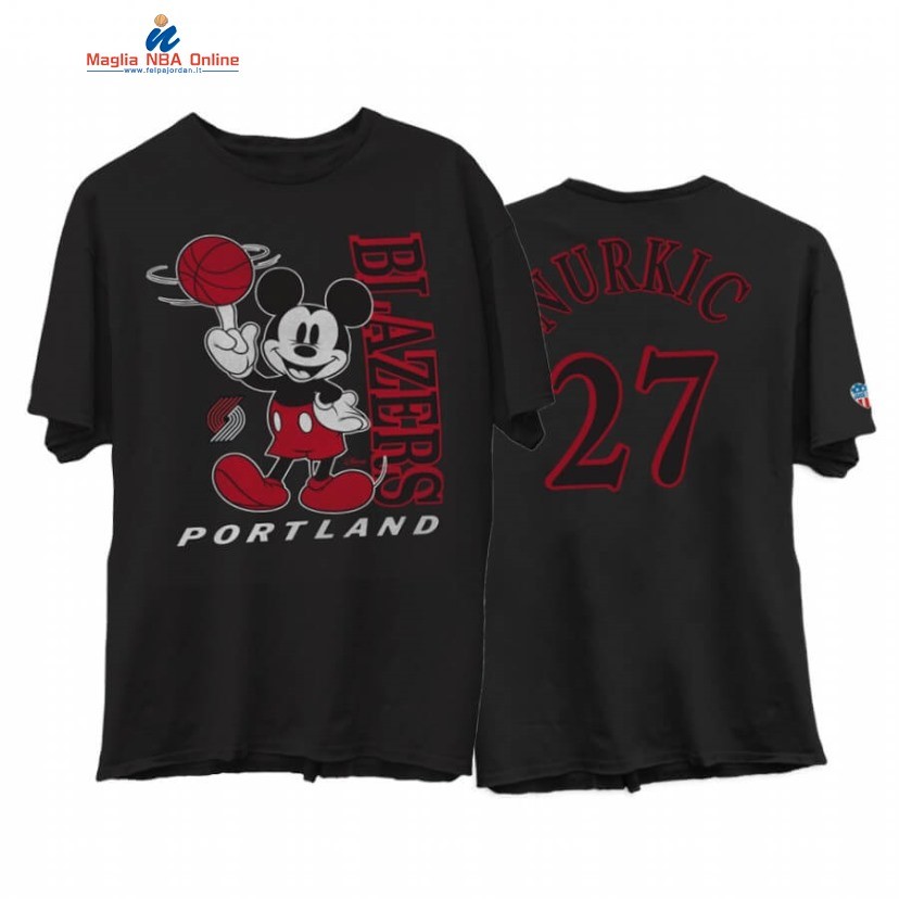 T-Shirt Portland Trail Blazers #27 Jusuf Nurkic Disney X Junk Food Nero 2020 Acquista