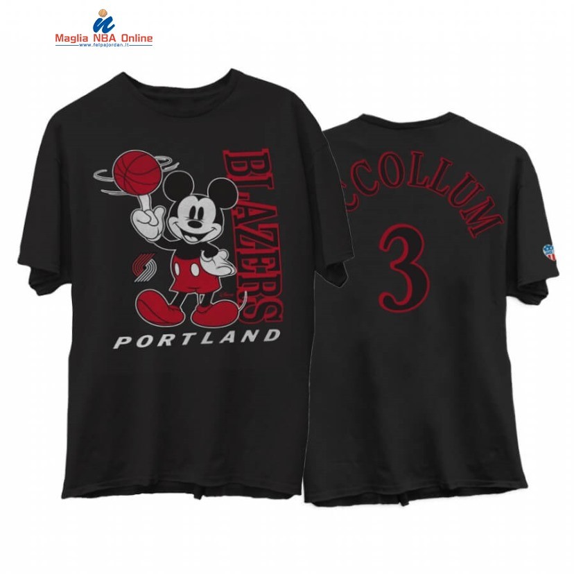 T-Shirt Portland Trail Blazers #3 C.J. McCollum Disney X Junk Food Nero 2020 Acquista
