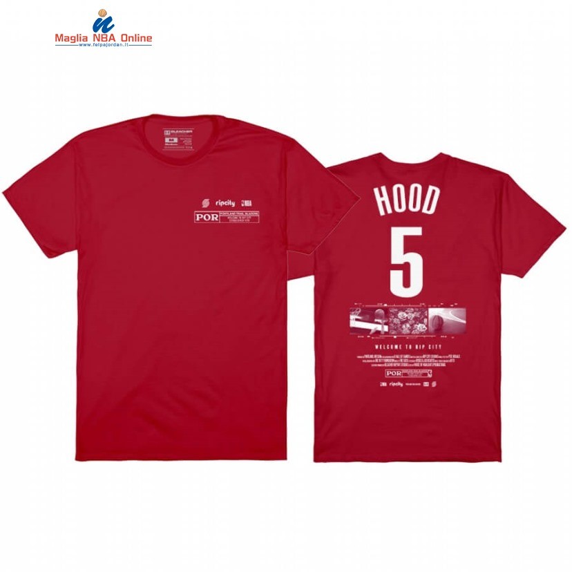 T-Shirt Portland Trail Blazers #5 Rodney Hood Rosso 2020 Acquista